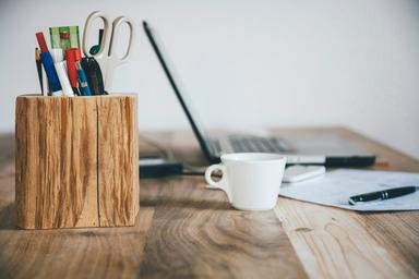 Wooden Block Pen Holder